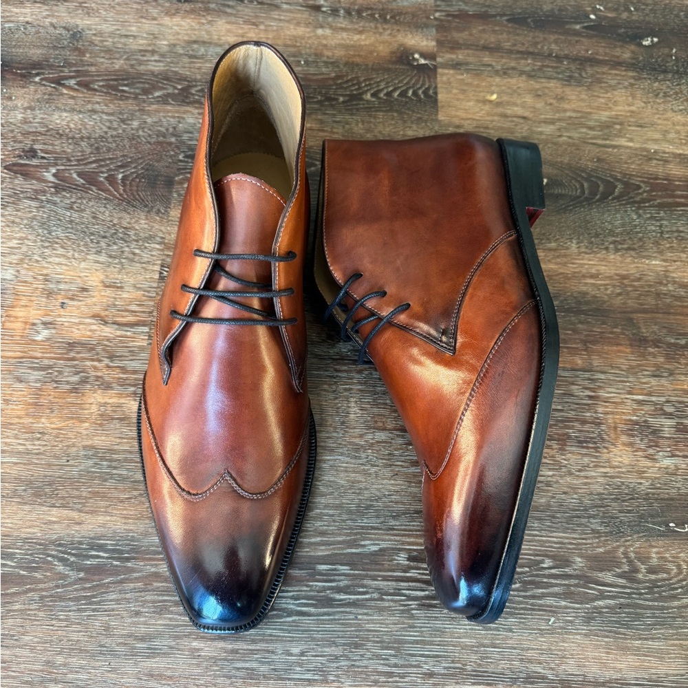 Handmade wingtip chuckka boots amazing patina - Picture 3 of 3